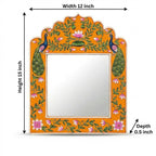 Orange Pichwai Handpainted Mirror | 15x12x0.5 inch