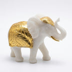 Marble Elephant Gold | 15x20x8 cm