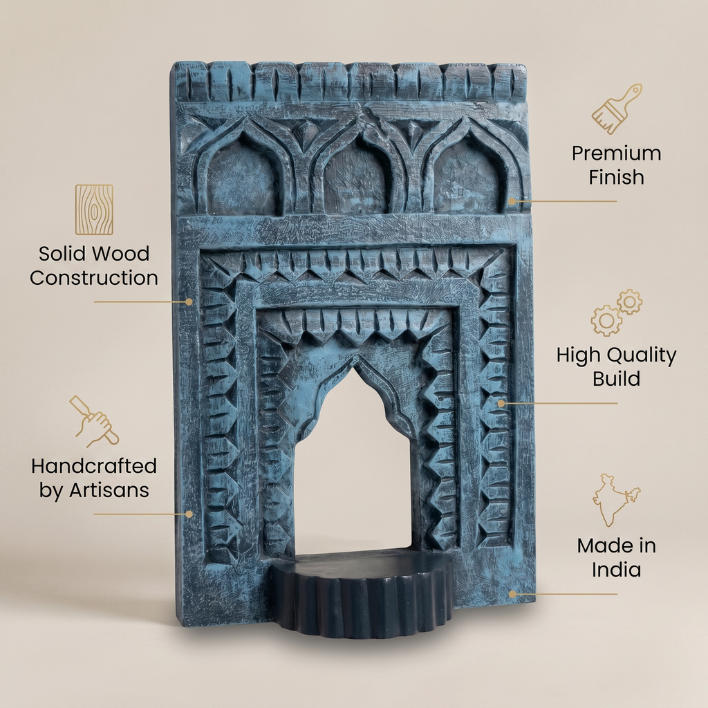 Jharokha Wall Frame | Blue | 12x8x1 Inch