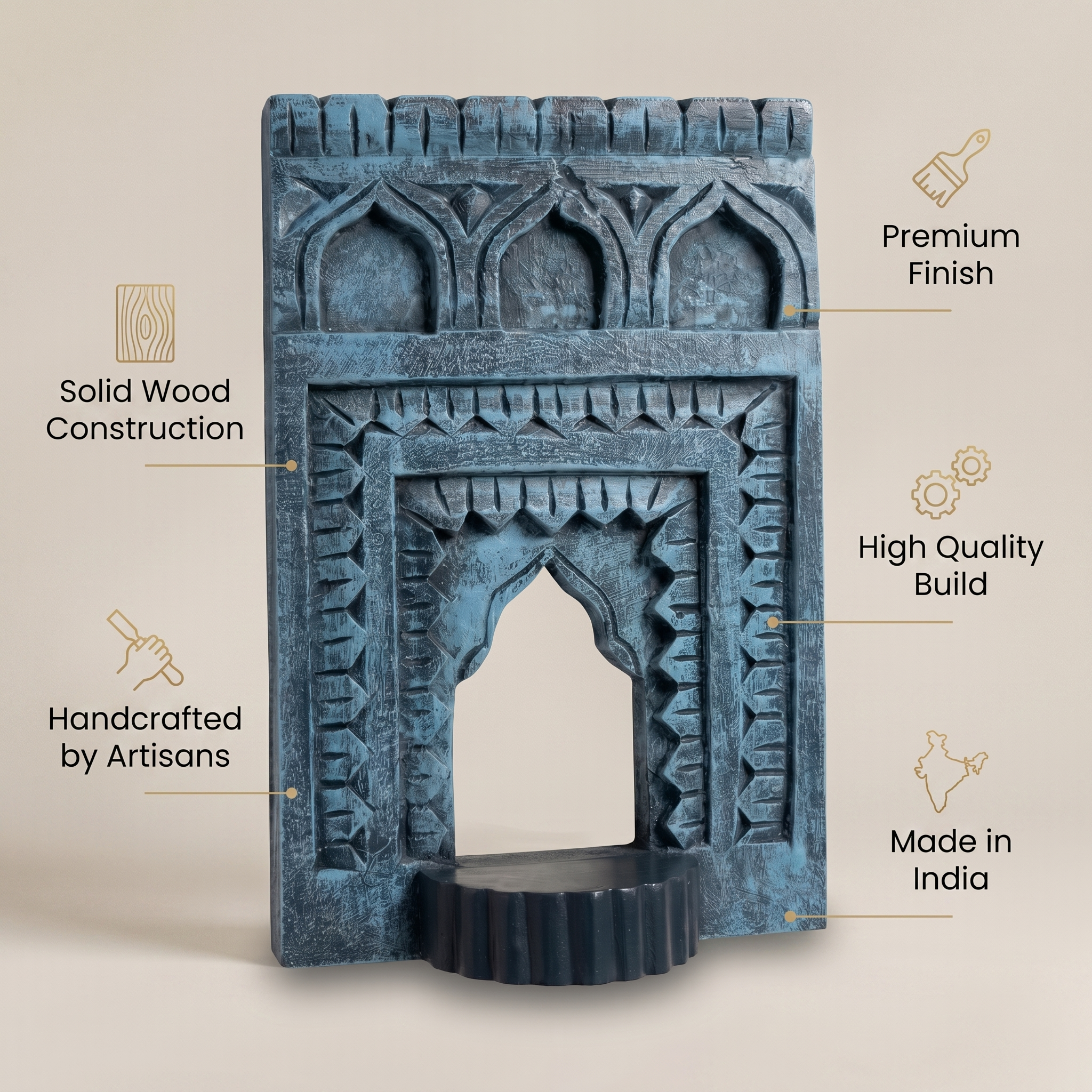 Jharokha Wall Frame | Blue | 12x8x1 Inch