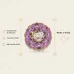Wooden Pichwai Wall Plate | 9.5 Inches | Handpainted | Purple/Pink Nandi