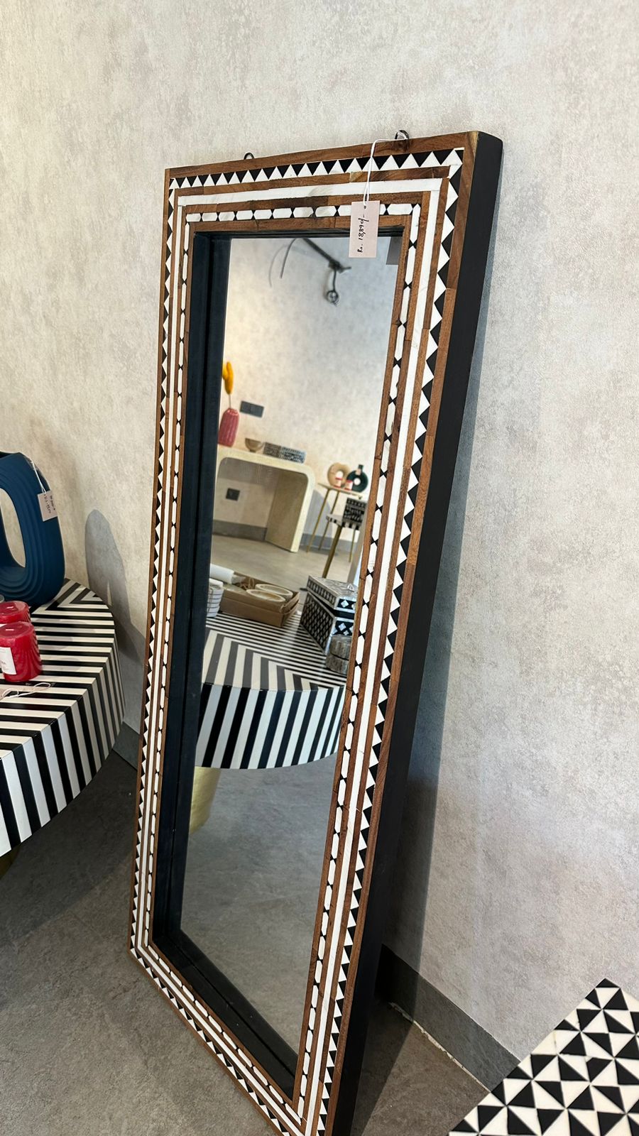 Wood & Inlay Full Length Mirror