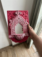 Jharokha Wall Frame | Red-Pink | 12x8x1 Inch