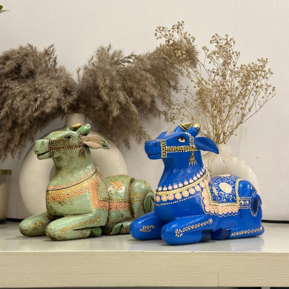 Handpainted Nandi Blue | 9x7x3.5inch