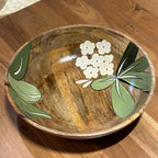 Handpainted Salad bowl | Laquer Finished | 25x25x4.5cm