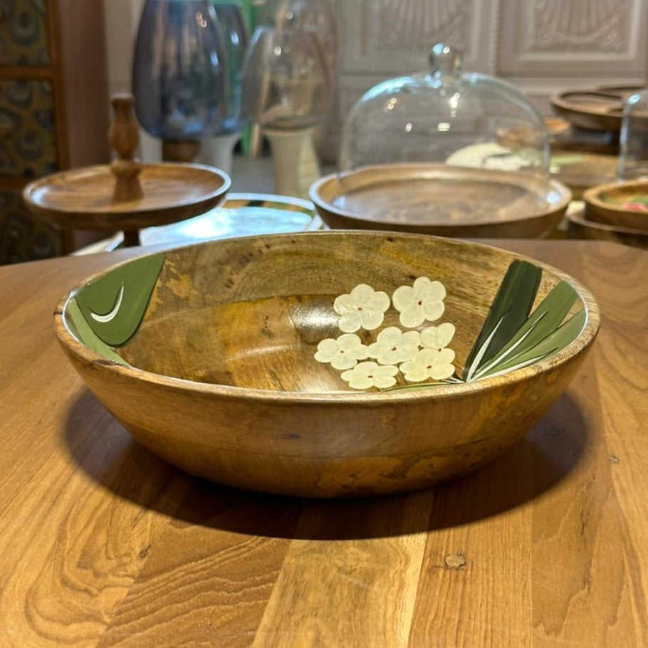 Handpainted Salad bowl | Laquer Finished | 25x25x4.5cm