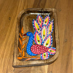 Peacock Handpainted Wooden Platter | Small | 22x15x3cm