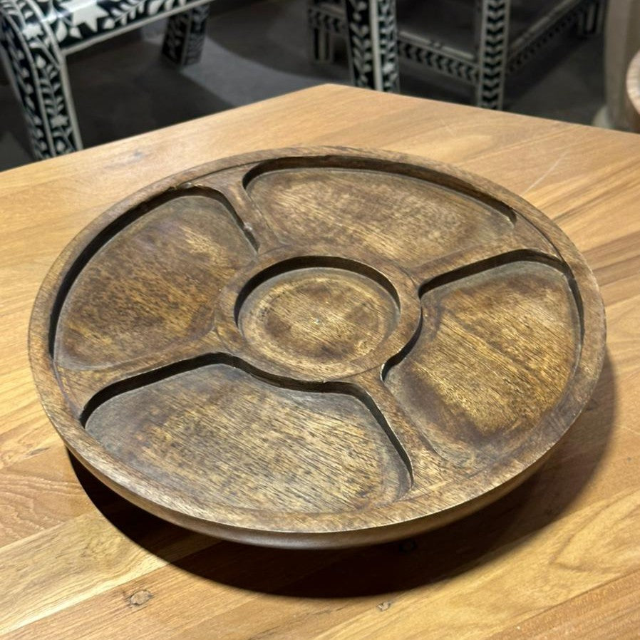 Rotating Wooden Platter | 30x30x6 cm