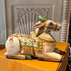 Handpainted Nandi Distress White | 9x7x3.5 inch