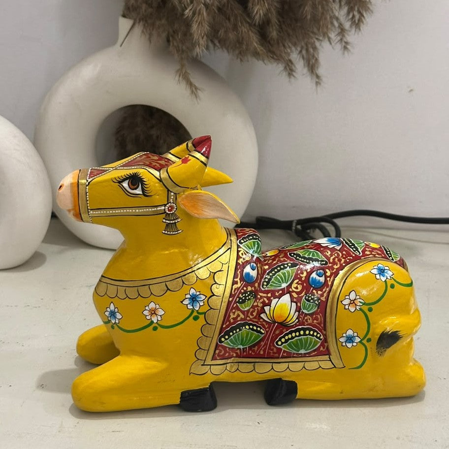 Handpainted Nandi Yellow-Mustard | 9x7x3.5inch