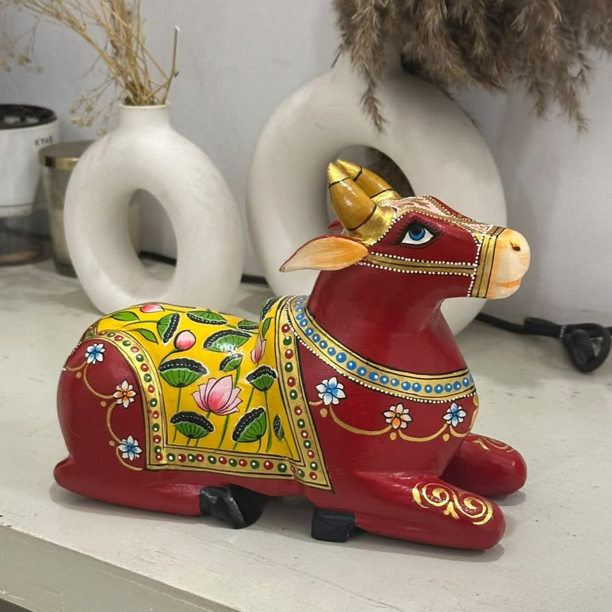 Handpainted Nandi Red | 9x7x3.5inch