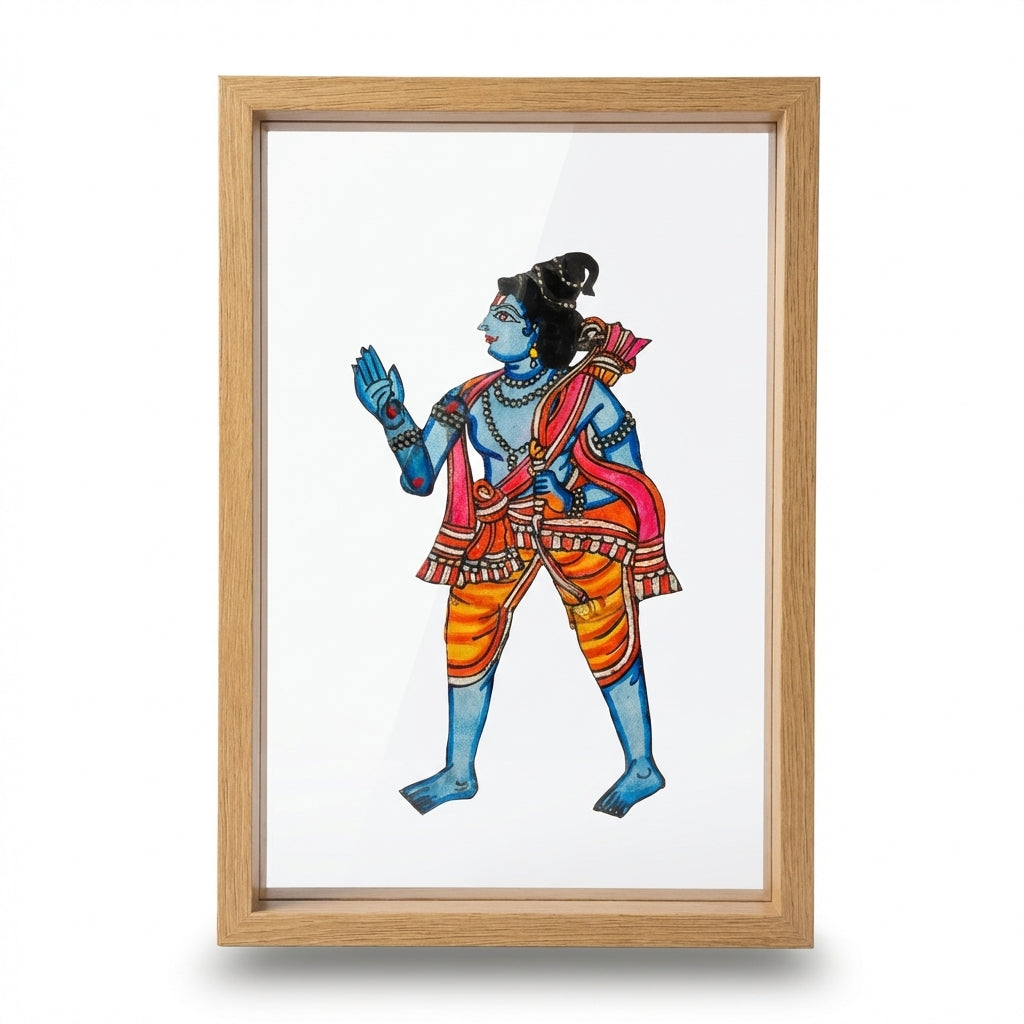 Ram & Sita Ji (set of 2 Frames) | Leather Puppet Art with Frame