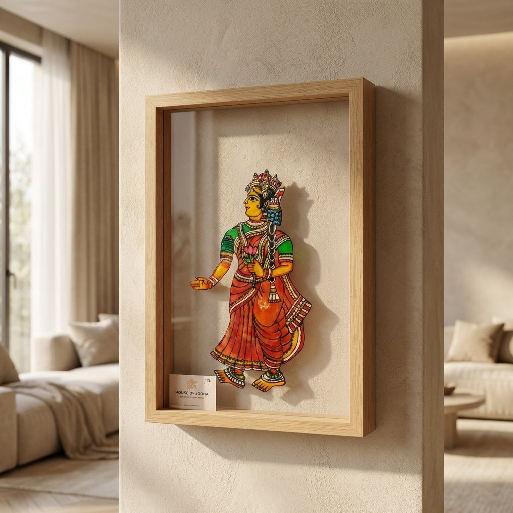 Ram, Sita & Hanuman Ji (set of 3 Frames) | Leather Puppet Art with Frame