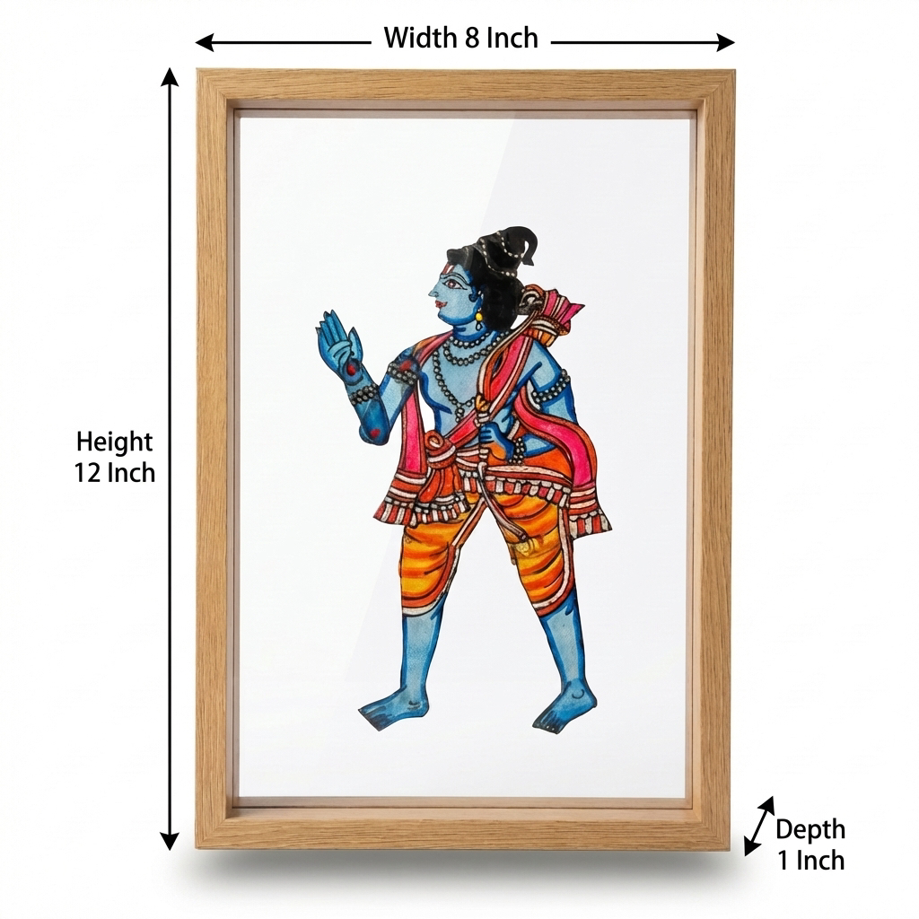 Ram, Sita & Hanuman Ji (set of 3 Frames) | Leather Puppet Art with Frame