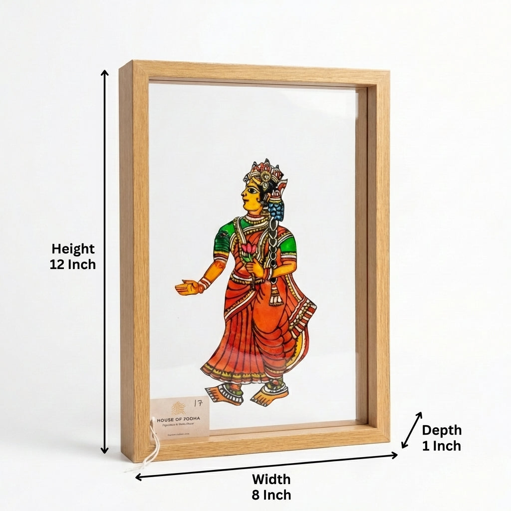Ram, Sita & Hanuman Ji (set of 3 Frames) | Leather Puppet Art with Frame