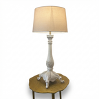 White Solid Wood Vintage Lamp (Including Shade) | 71x30x30cm