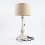 White Solid Wood Vintage Lamp (Including Shade) | 71x30x30cm