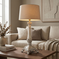 White Solid Wood Vintage Lamp (Including Shade) | 71x30x30cm