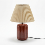 Ceramic Lamp (Including Shade) | Red | 45x30x30cm