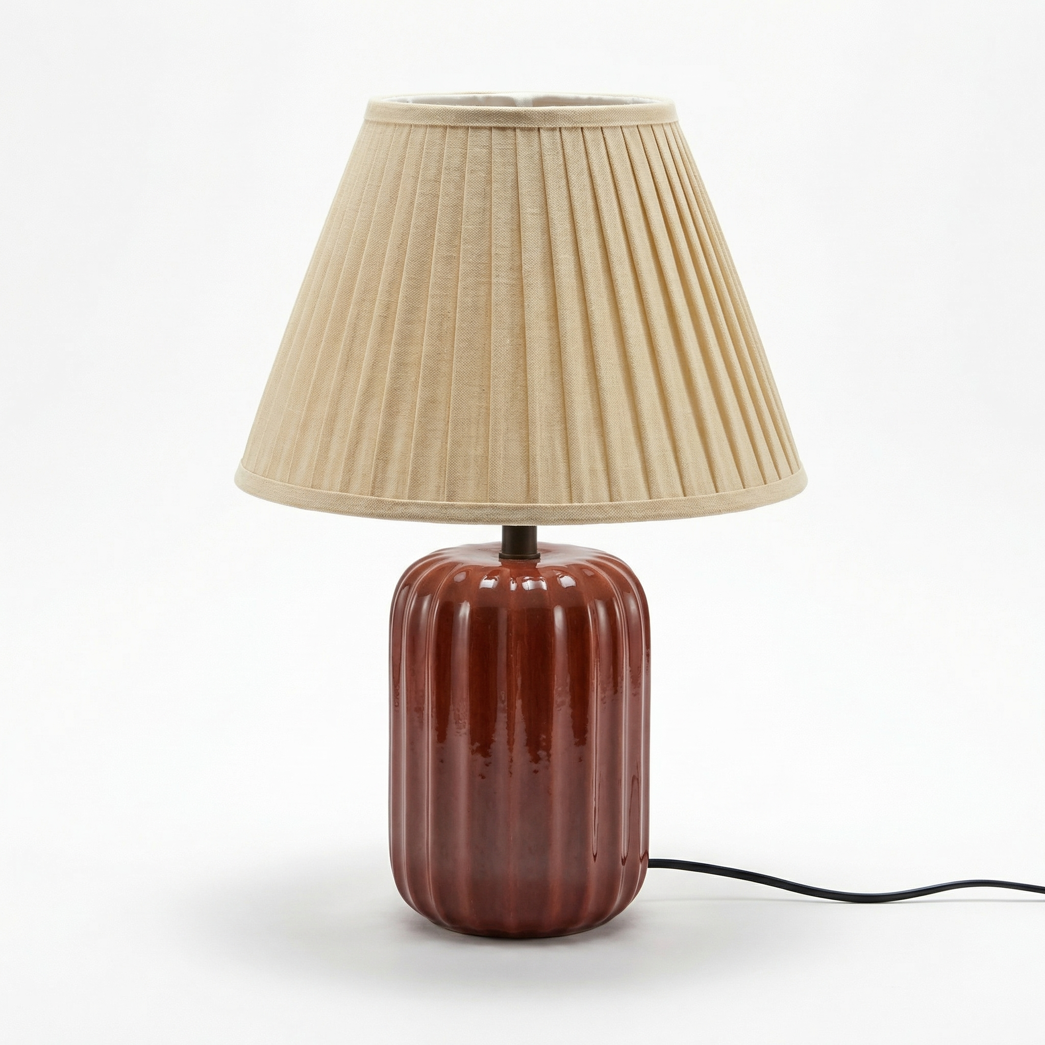 Ceramic Lamp (Including Shade) | Red | 45x30x30cm
