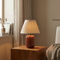 Ceramic Lamp (Including Shade) | Red | 45x30x30cm
