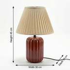 Ceramic Lamp (Including Shade) | Red | 45x30x30cm