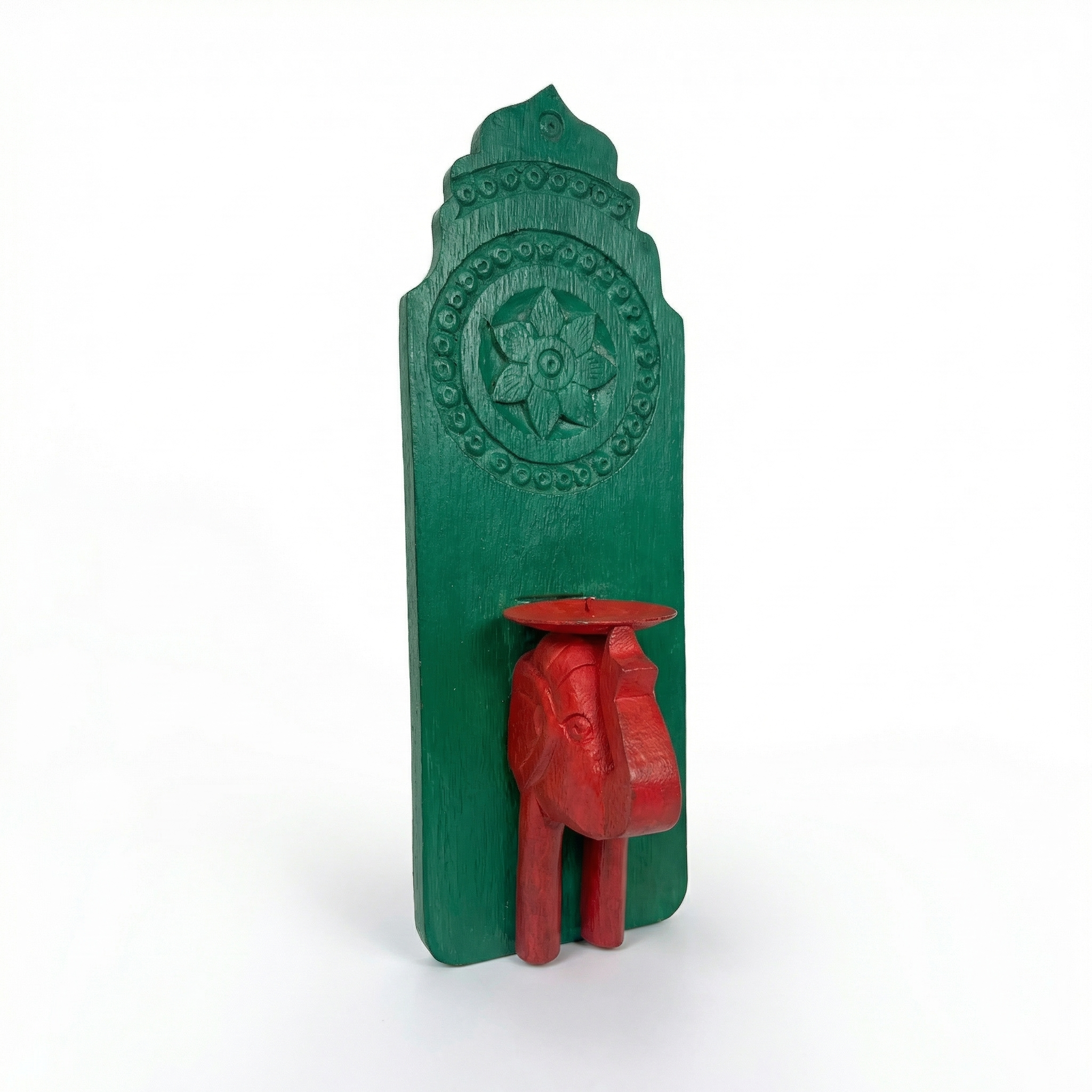 Vintage Wall Elephant Candle Stand | 12 inch