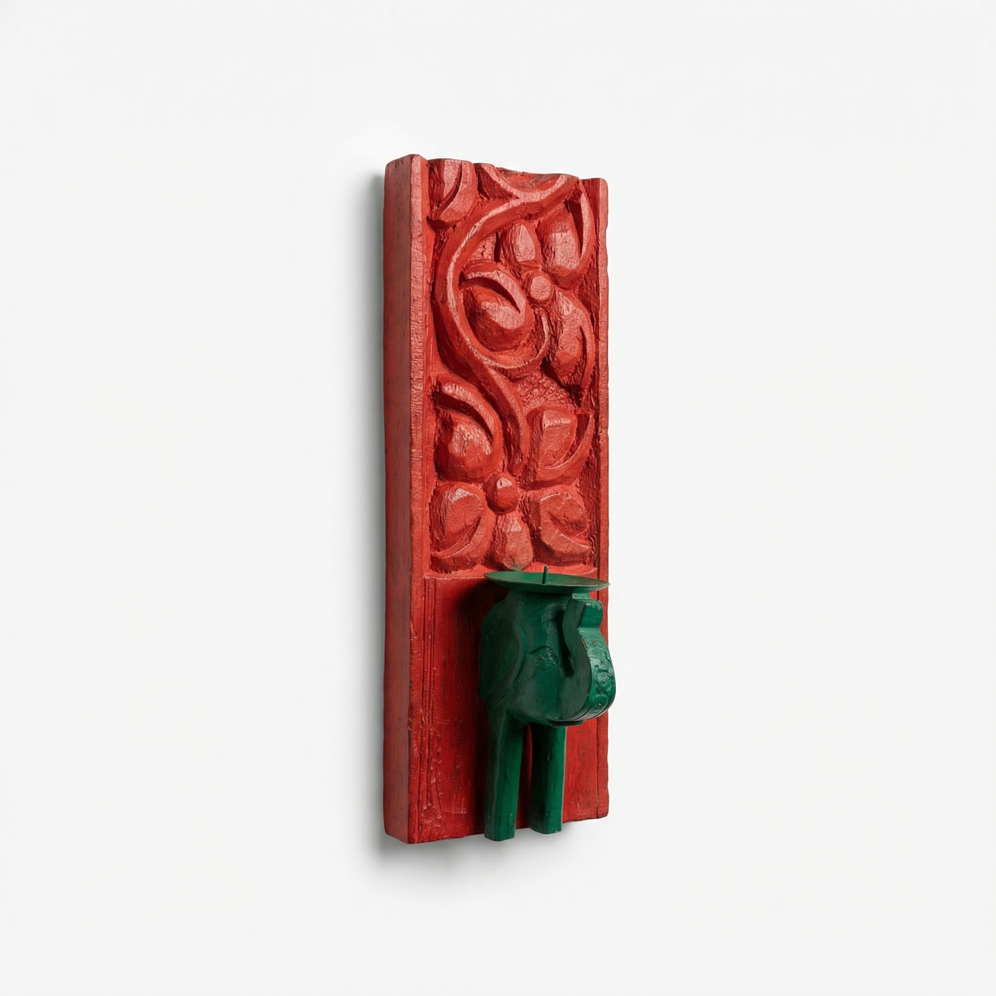 Vintage Wall Elephant Candle Stand | 12 inch