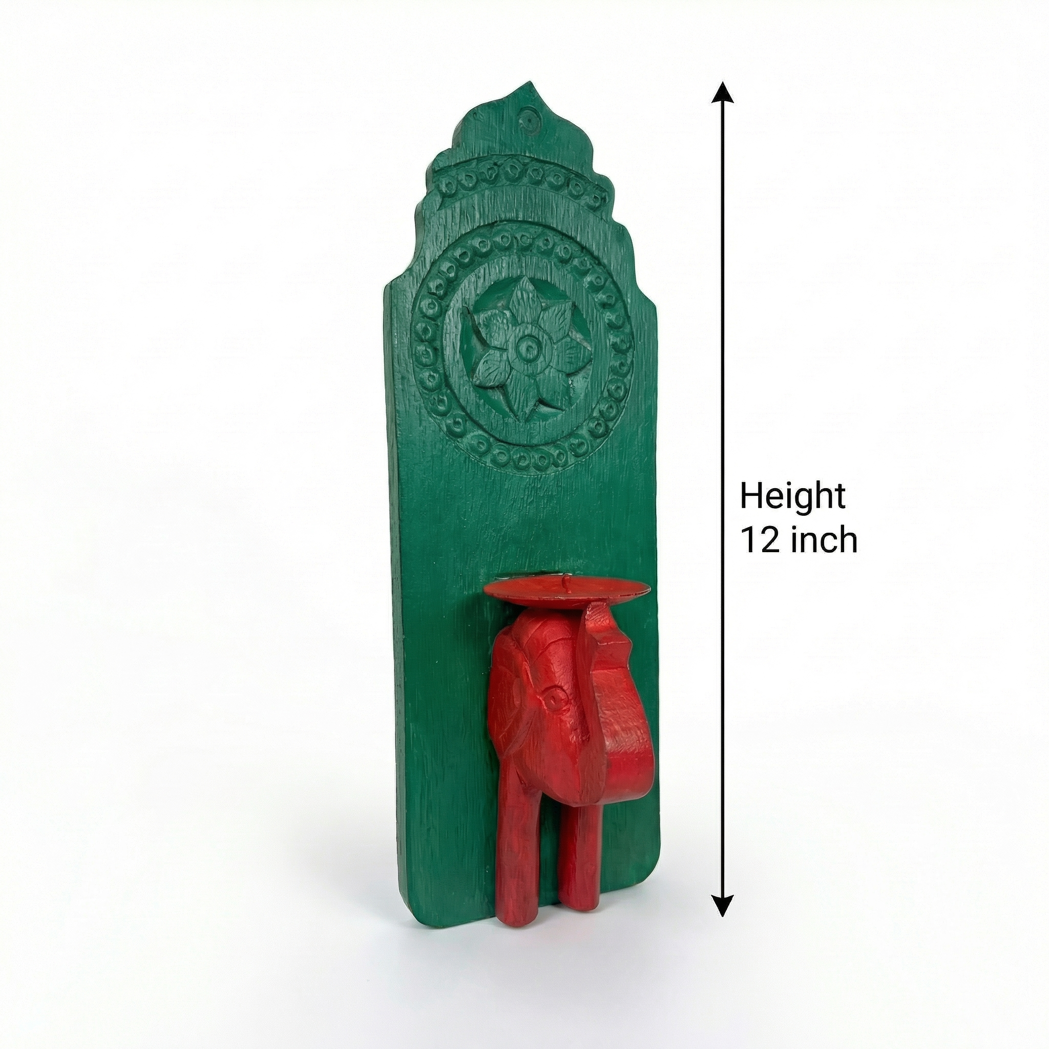 Vintage Wall Elephant Candle Stand | 12 inch