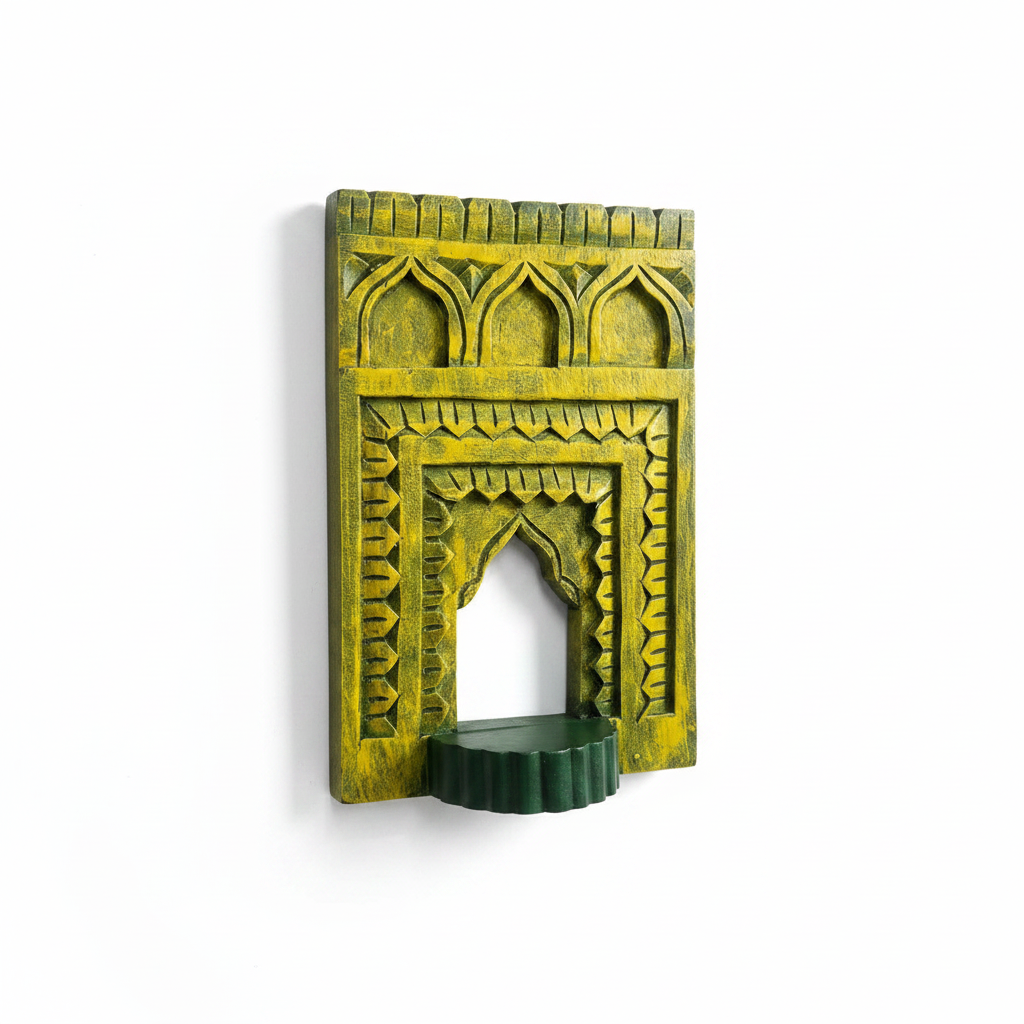 Jharokha Wall Frame | Yellow/Mustard | 12x8x1 Inch