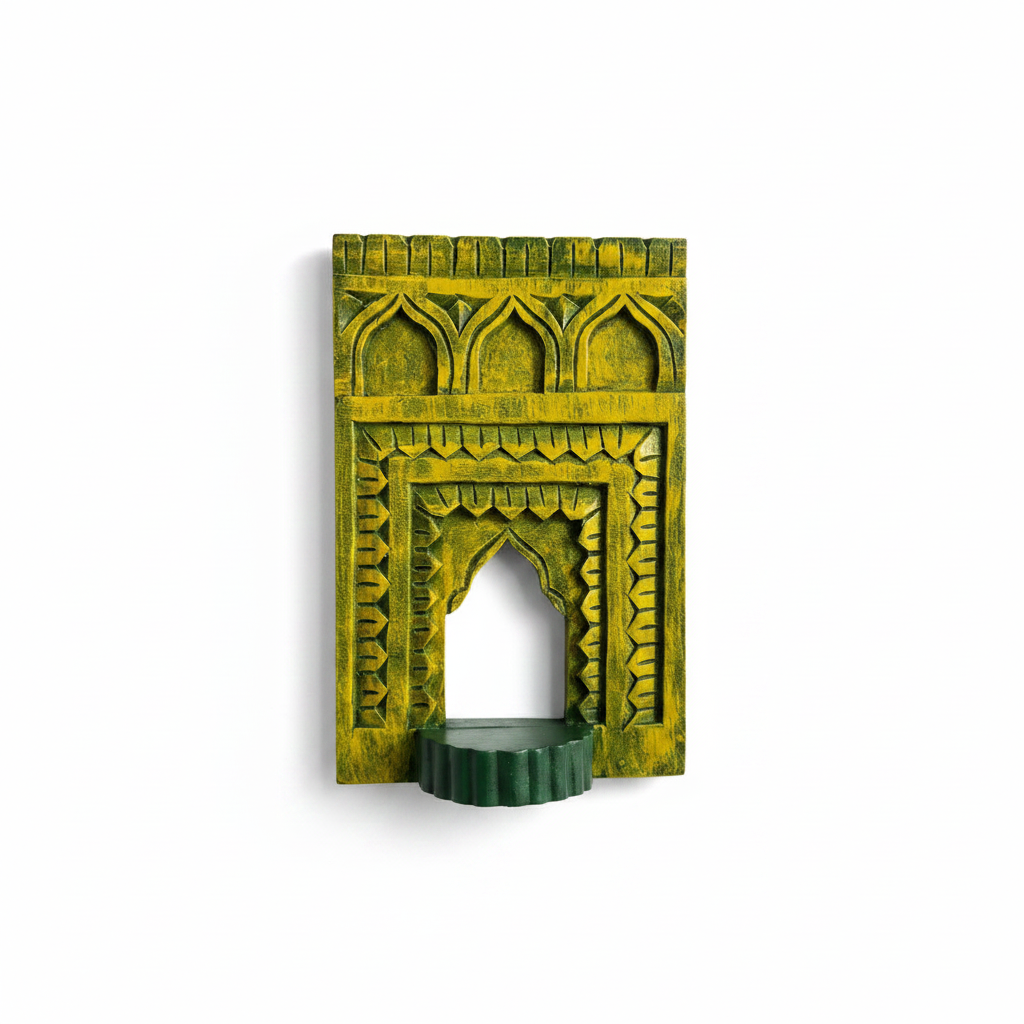 Jharokha Wall Frame | Yellow/Mustard | 12x8x1 Inch
