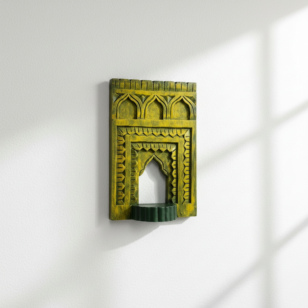 Jharokha Wall Frame | Yellow/Mustard | 12x8x1 Inch