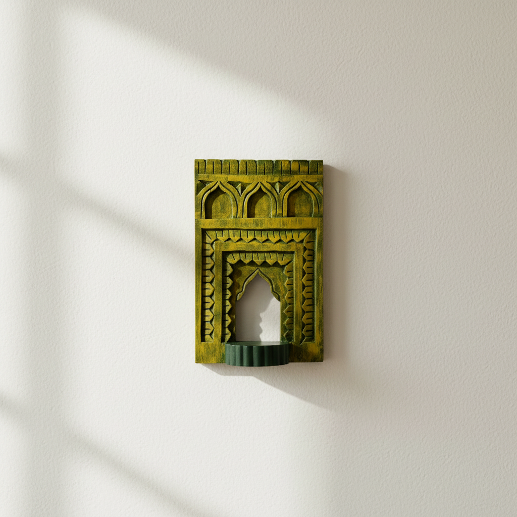Jharokha Wall Frame | Yellow/Mustard | 12x8x1 Inch