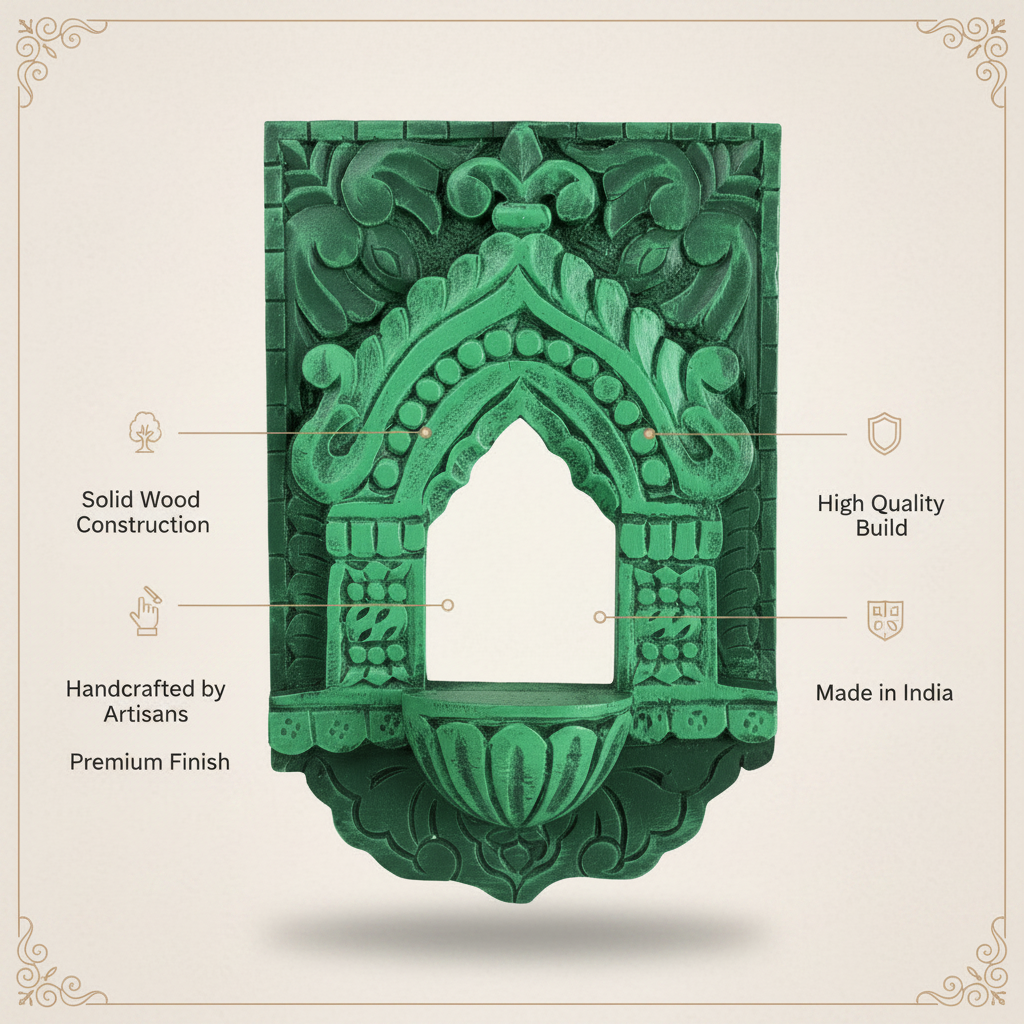 Jharokha Wall Frame | Green | 12x8x1 Inch
