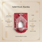 Jharokha Wall Frame | Red-Pink | 12x8x1 Inch