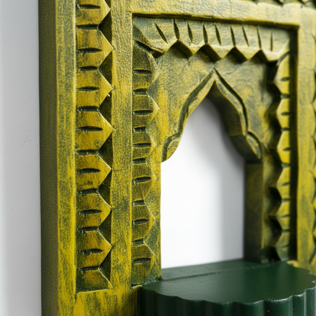 Jharokha Wall Frame | Yellow/Mustard | 12x8x1 Inch