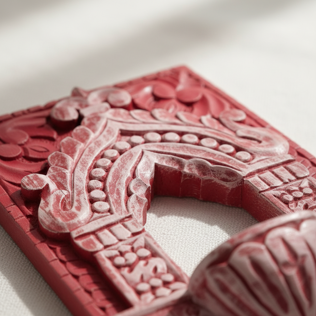 Jharokha Wall Frame | Red-Pink | 12x8x1 Inch