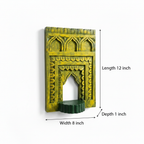 Jharokha Wall Frame | Yellow/Mustard | 12x8x1 Inch