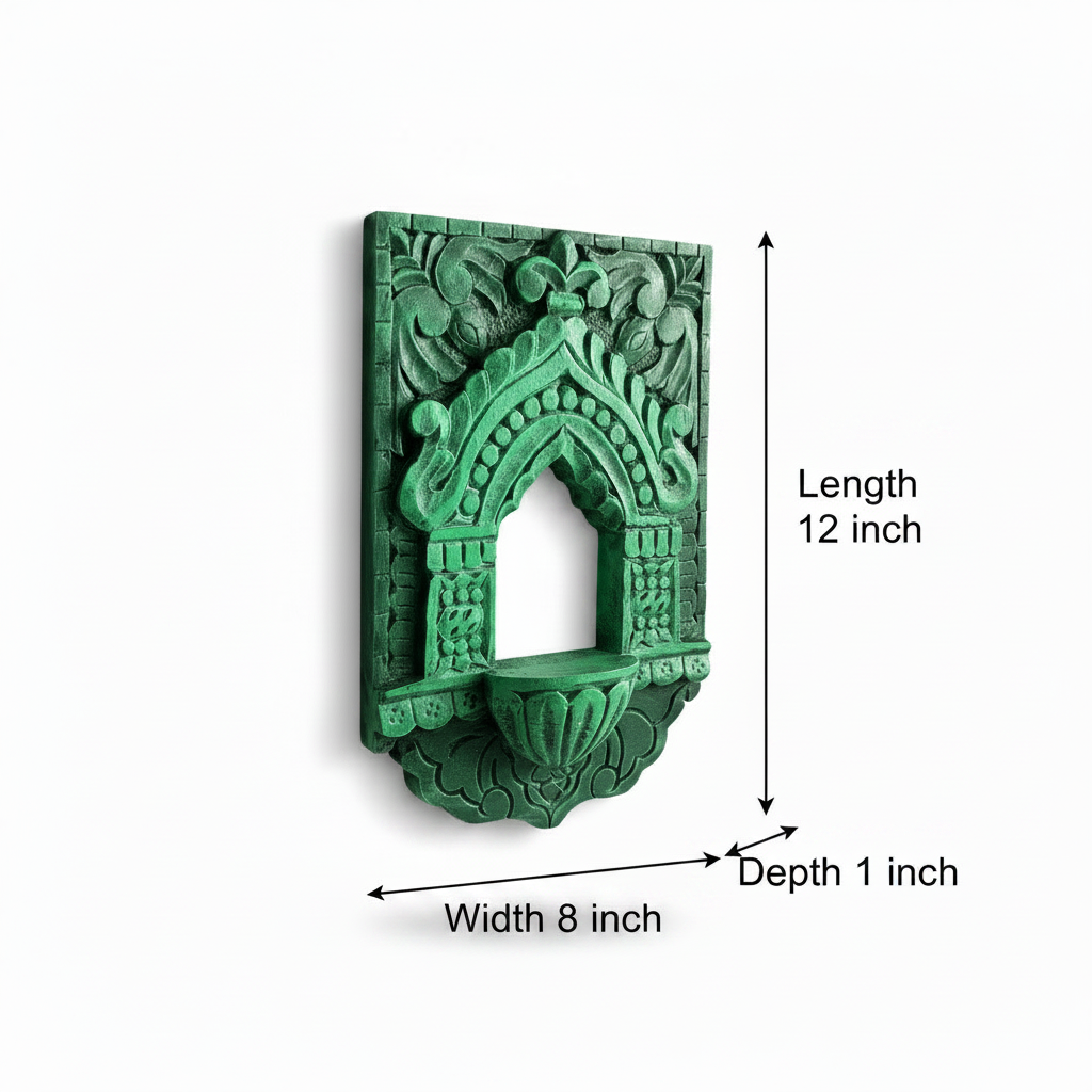 Jharokha Wall Frame | Green | 12x8x1 Inch