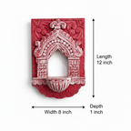 Jharokha Wall Frame | Red-Pink | 12x8x1 Inch