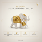Marble Elephant Gold (Family of 2) | 10x6.5x4 inch