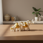 Marble Elephant Gold (Family of 3) | 12x6x3 inch