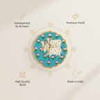 Wooden Pichwai Wall Plate | 9.5 Inches | Handpainted | Blue | Nandi