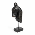 Wooden Horse on Stand | Black | 33x13x6.5cm