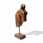 Wooden Horse on Stand | Natural | 33x13x6.5cm