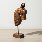 Wooden Horse on Stand | Natural | 33x13x6.5cm