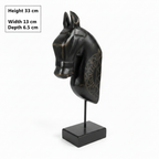 Wooden Horse on Stand | Black | 33x13x6.5cm