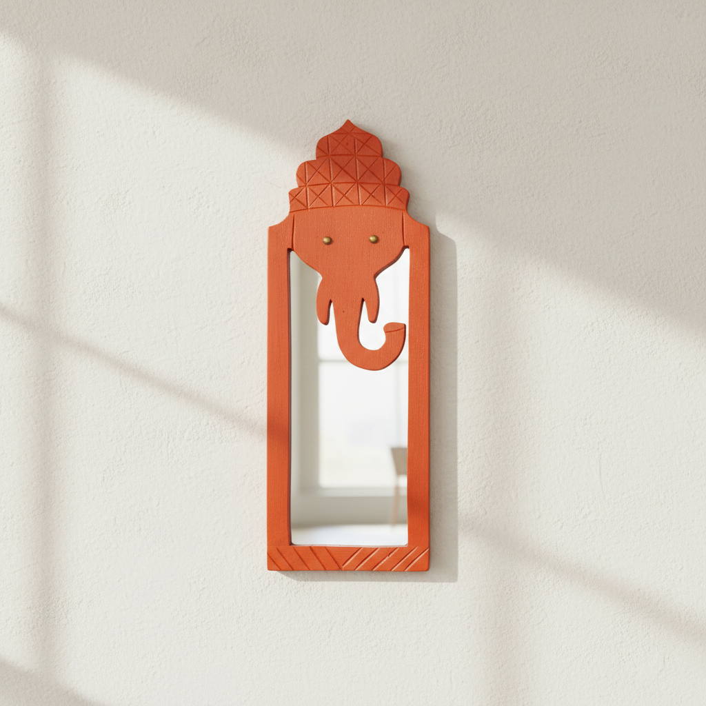 Orange Elephant Mirror | 46x17x3cm