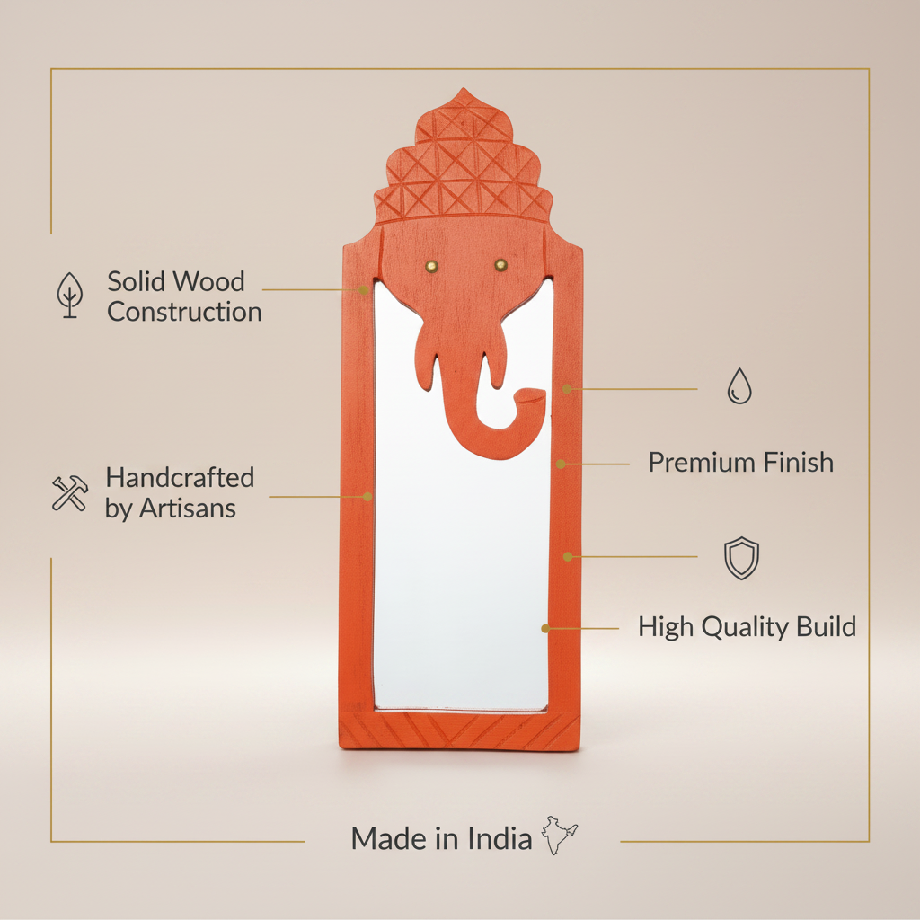 Orange Elephant Mirror | 46x17x3cm