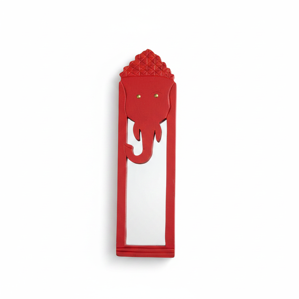 Red Elephant Mirror | 52x14.5x2.5cm